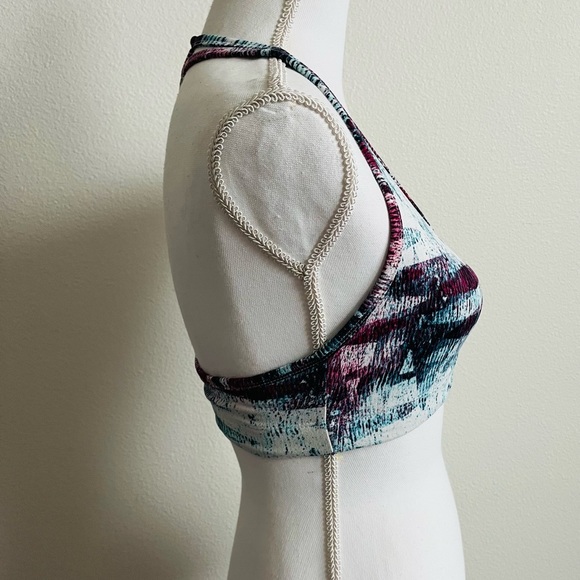 Multicolor Abstract Print Sports Bra Threads 4 Thought - Picture 3 of 10